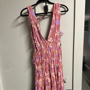 Floral Pink Sleeveless Dress